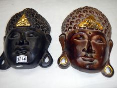 2 Buddha face masks