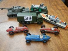 A mixed lot of Dinky military vehicles.