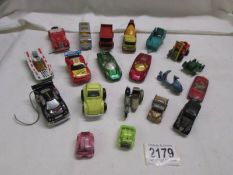 A quantity of mainly Matchbox/Lesney die cast models etc.,