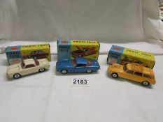 Three boxed Corgi - 241 Ghia, 436 Citreon Safen, 239 Volkswagen Karmann Glua.