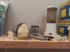 2 retro electrical kitchen appliances and kitchen utensils