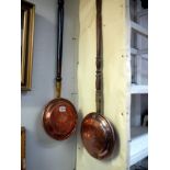 2 Victorian copper warming pans