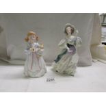 Two Royal Doulton figures, Bunnie's bedtime HN3770 and Grand Manner HN2723.