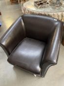 A faux leather armchair