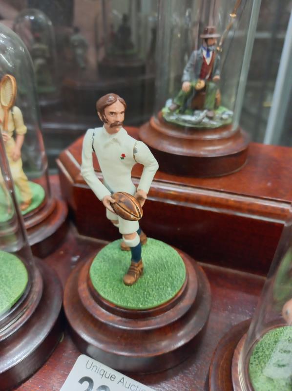 A set of 6 'Our Sporting Heritage' figures under domes and on a stand. - Image 5 of 8