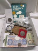 A collection of coins including Victorian, silver etc.,