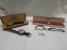 Four wrist watches including cased Bernex and cased Excaliber.