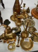 A selection of brassware