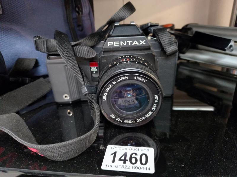 A Pentax 35mm camera (model A3) with carry bag, extra lenses & tripod etc. - Image 2 of 4