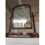 A Victorian mahogany toilet mirror with barley twist supports, COLLECT ONLY