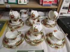 Ten Royal Albert Old Country Roses cups, saucers, plate, a milk jug and sugar bowl. COLLECT ONLY.