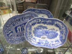 Three Spode 'The Blue Room' plates - Aesop's Fables, Greek and Lucano.