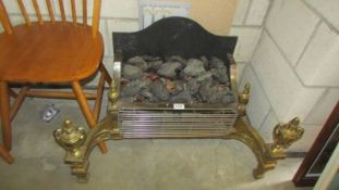 A good solid brass and metal electric fire. COLLECT ONLY.