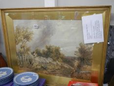 A framed and glazed James Price (1842-1876) water colour farm/rural scene. COLLECT ONLY.