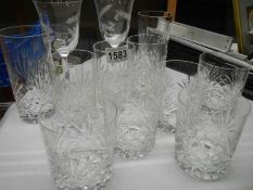 A mixed lot of cut glass items in good condition. COLLECT ONLY.