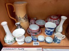 A Japanese tea set and a good selection of other pottery and China including, Wedgewood, miniature