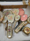 A selection of dressing table items including mirrors & brushes etc.