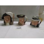 Two Royal Doulton character jugs, Athos D6452, Sam Johnson and a Cooper Clayton Winston Churchill