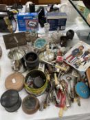 A quantity of miscellaneous household items, metalware, glass, porcelain etc.