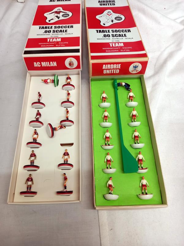 11 boxed table soccer (Subbuteo) teams including Barcelona, A.S. Livorno, Hannover 96 - Image 3 of 7