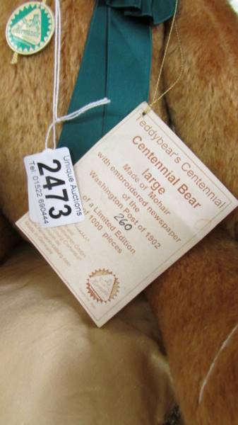 A limited edition Hermann centenial bear with cushion. - Image 2 of 2