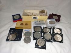 A collection of Crowns and other coins.