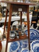 An inlaid round top side table in good order. Collect Only.