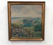 A framed impressionist oil on canvas rural scene (71cm x 76cm) COLLECT ONLY