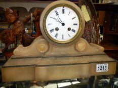 A French alabaster mantle clock in working order