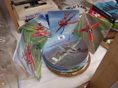 A quantity of collectors plates including limited edition Red Arrows plates and some steam train