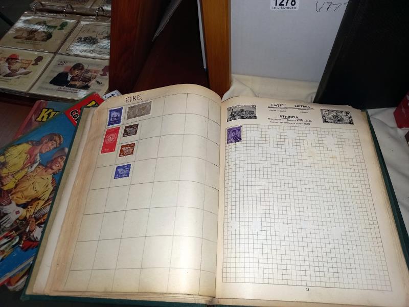 5 old stamp albums with stamps - Image 9 of 16