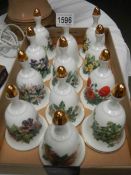 12 Danbury mint porcelain bells.