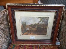 A framed and glazed rural print. Collect only