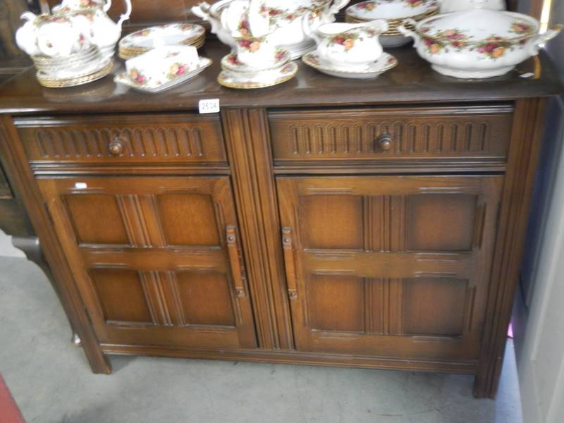 An oak 2 door/2 drawer open rack dresser. COLLECT ONLY. - Image 2 of 2
