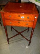 A Victorian mahogany sewing table. COLLECT ONLY.