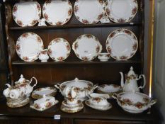 Approximately 40 pieces of Royal Albert Old Country Roses tea and dinnerware, COLLECT ONLY.
