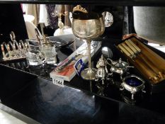 A selection of silver plate items