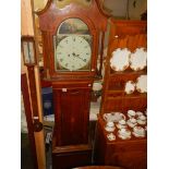 A mahogany Grandfather clock with string inlay. COLLECT ONLY.