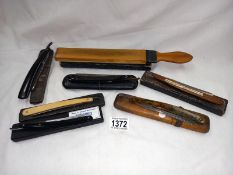 A selection of good cut throat razors etc.