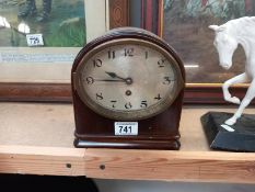 A 1930's mahogany mantle clock In working order