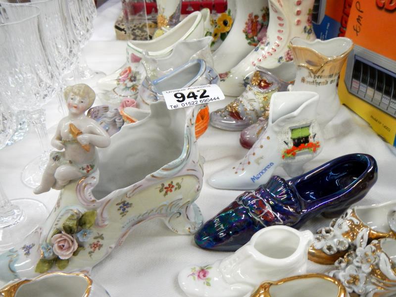 A good selection of old 20th century collectors china shoes - Image 2 of 4