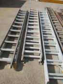 3 double sets of aluminium ladders