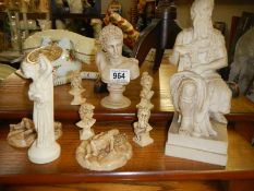 A quantity of Parian style figures