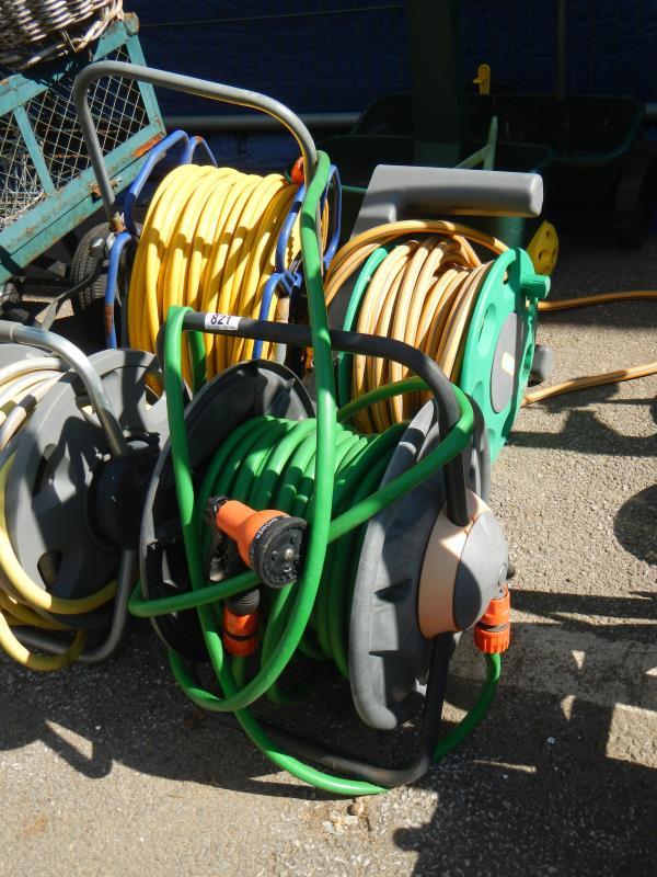 4 reels of hose pipes & seeders - Image 2 of 4