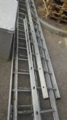 Four aluminium ladders, one with brace. COLLECT ONLY.