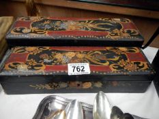 2 early 20th century glove boxes