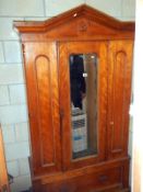 A Victorian single mirror door wardrobe