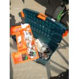 An old tool box full of sewing items