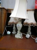 3 heavy marble lamps