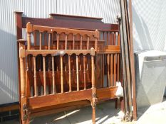 A selection of old inlaid bed etc. with irons